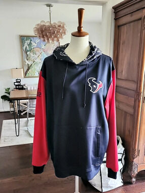 Houston Texans Hoodie Pullover in Blue & Red 2XL Like New